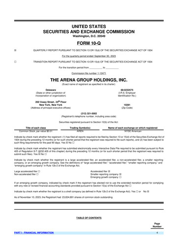 Thumbnail The Arena Group 10-Q Quarterly Report FY2023 