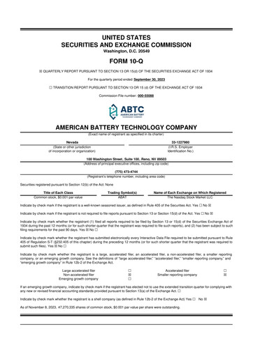 Thumbnail American Battery Technology Company 10-Q Quarterly Report FY2024 