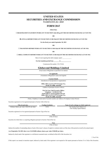 Thumbnail Globavend 20-F Annual Report 2023