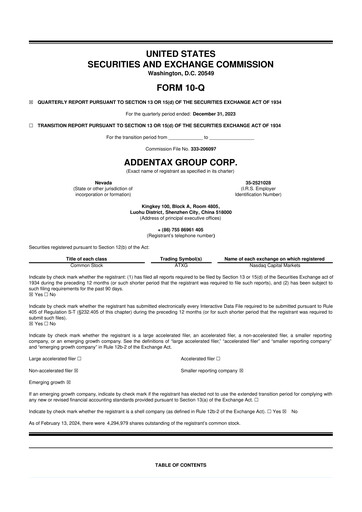 Vorschaubild Addentax Group 10-Q Quartalsbericht 2024 