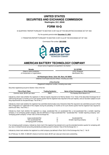 Thumbnail American Battery Technology Company 10-Q Quarterly Report FY2024 