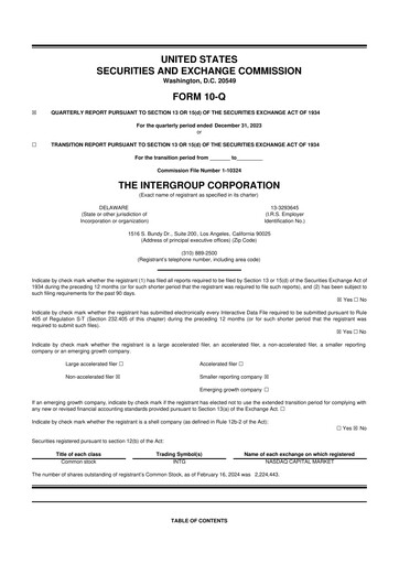 Thumbnail The InterGroup Corporation 10-Q Quarterly Report FY2024 
