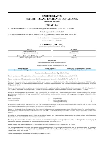 Thumbnail Tharimmune 10-K Annual Report 2023