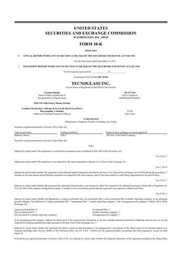 Thumbnail Tecnoglass 10-K Annual Report 2023