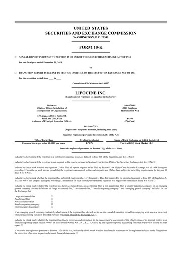 Miniature Lipocine 10-K Rapport annuel 2023