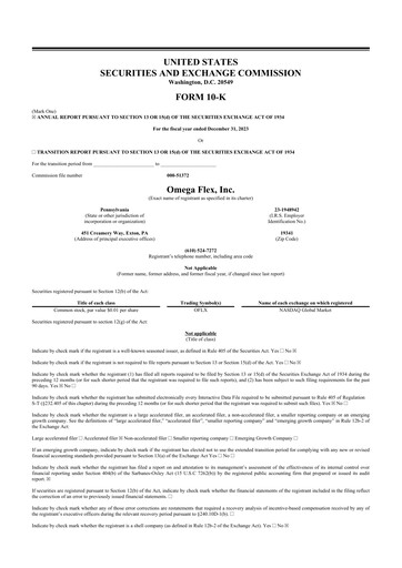 Thumbnail Omega Flex 10-K Annual Report 2023