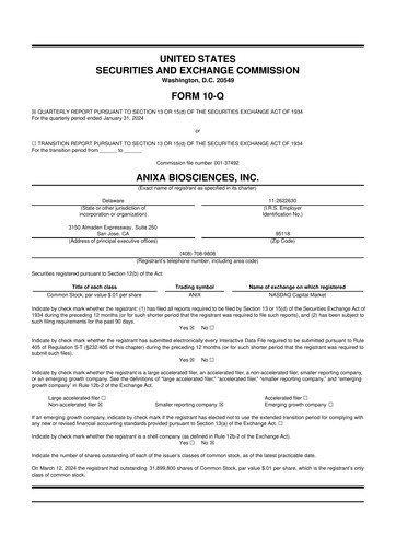 Vorschaubild Anixa Biosciences 10-Q Quartalsbericht 2024 