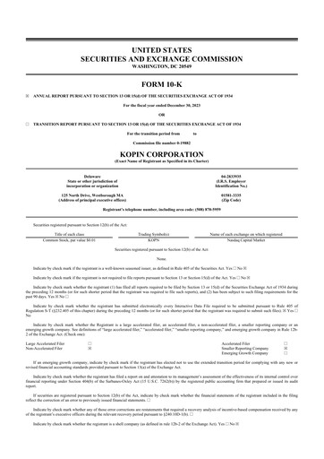 Thumbnail Kopin Corporation
 10-K Annual Report 2023