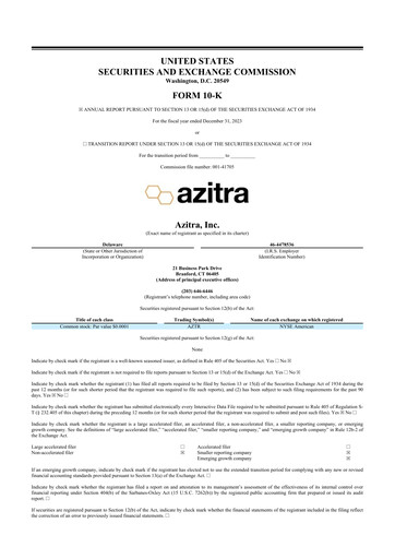 Thumbnail Azitra 10-K Annual Report 2023