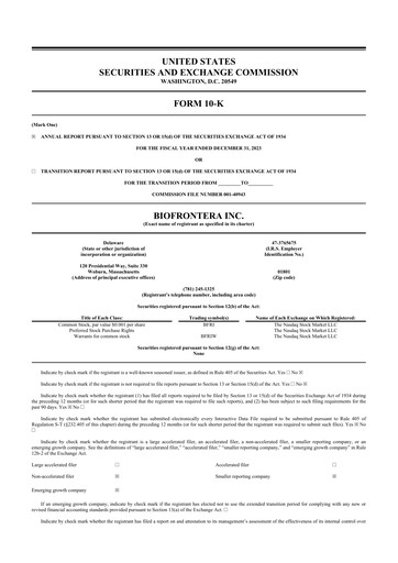 Thumbnail Biofrontera 10-K Annual Report 2023