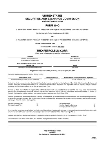 Thumbnail Trio Petroleum 10-Q Quarterly Report FY2024 