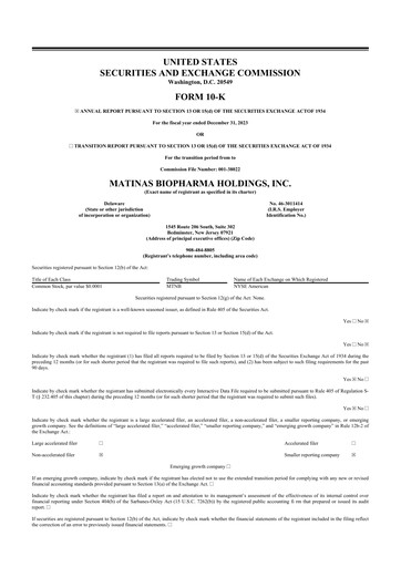 Thumbnail Matinas BioPharma 10-K Annual Report 2023