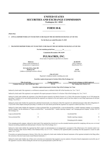Vorschaubild Pulmatrix 10-K Jahresbericht 2023