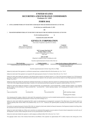 Vorschaubild Genelux 10-K Jahresbericht 2023