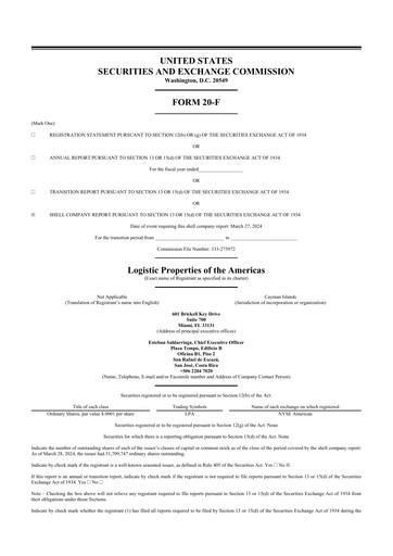 Thumbnail Logistic Properties of the Americas 20-F Annual Report 