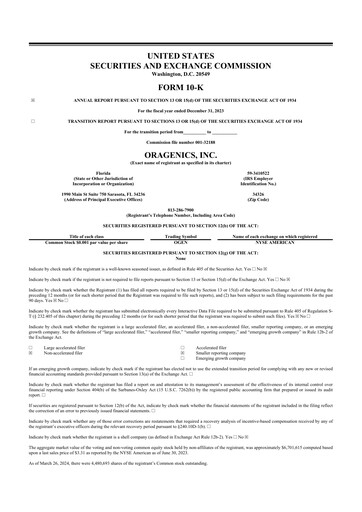 Vorschaubild Oragenics 10-K Jahresbericht 2023
