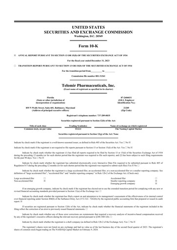 Thumbnail Telomir Pharmaceuticals 10-K Annual Report 2023