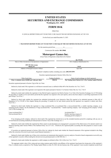 Thumbnail Motorsport Gaming 10-K Annual Report 2023