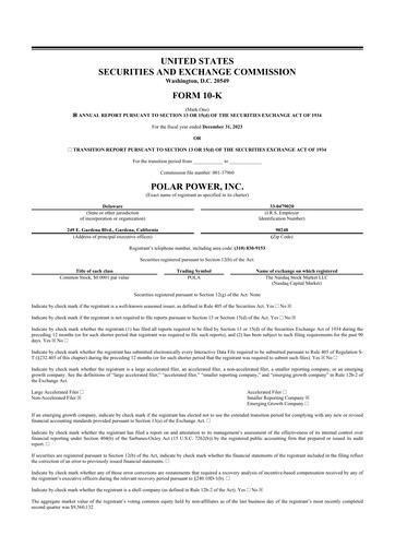 Thumbnail Polar Power
 10-K Annual Report 2023