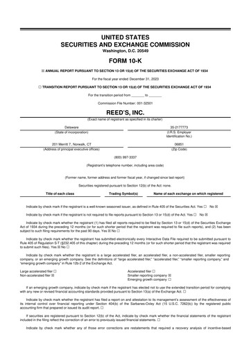 Miniature Reed's, Inc. 10-K Rapport annuel 2023