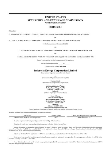 Thumbnail Indonesia Energy 20-F Annual Report 2023