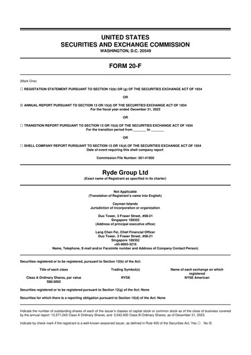 Thumbnail Ryde Group 20-F Annual Report 2023