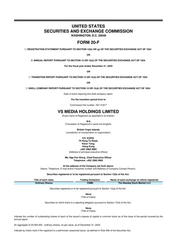 Thumbnail VS Media 20-F Annual Report 2023
