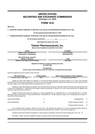 Thumbnail Telomir Pharmaceuticals 10-Q Quarterly Report FY2024 
