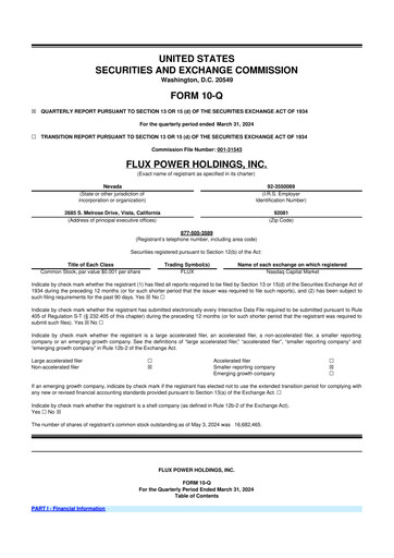 Thumbnail Flux Power 10-Q Quarterly Report FY2024 