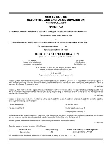 Thumbnail The InterGroup Corporation 10-Q Quarterly Report FY2024 