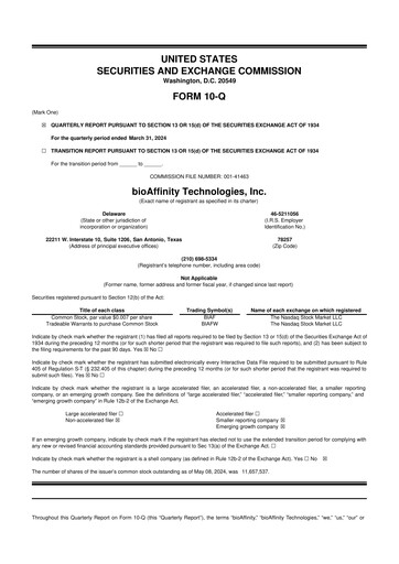 Vorschaubild bioAffinity Technologies 10-Q Quartalsbericht 2024 