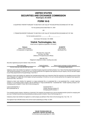 Vorschaubild Vislink Technologies
 10-Q Quartalsbericht 2024 