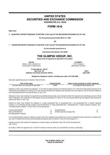 Thumbnail The Glimpse Group 10-Q Quarterly Report FY2024 
