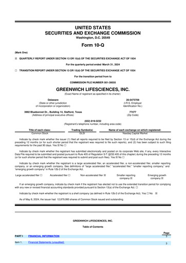Thumbnail Greenwich LifeSciences 10-Q Quarterly Report FY2024 