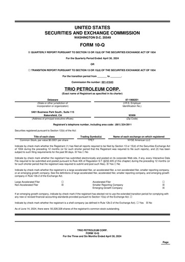 Thumbnail Trio Petroleum 10-Q Quarterly Report FY2024 