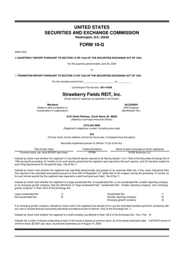 Thumbnail Strawberry Fields REIT 10-Q Quarterly Report FY2024 