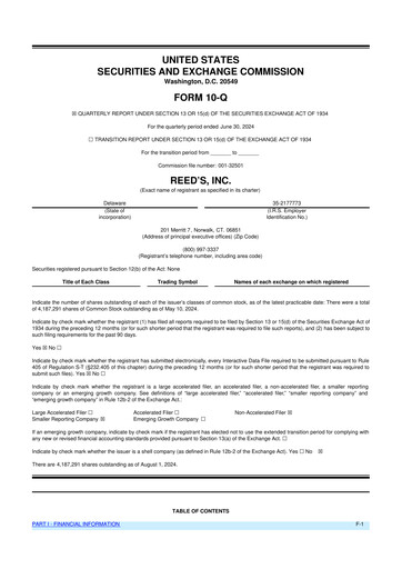 Vorschaubild Reed's, Inc. 10-Q Quartalsbericht  