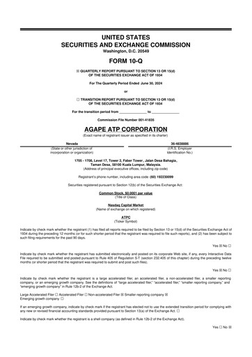 Thumbnail Agape ATP 10-Q Quarterly Report FY2024 