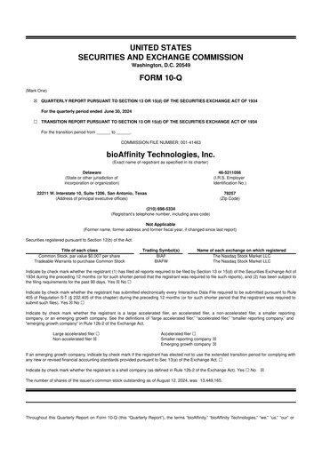 Vorschaubild bioAffinity Technologies 10-Q Quartalsbericht 2024 