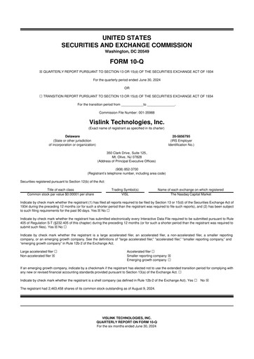 Vorschaubild Vislink Technologies
 10-Q Quartalsbericht 2024 