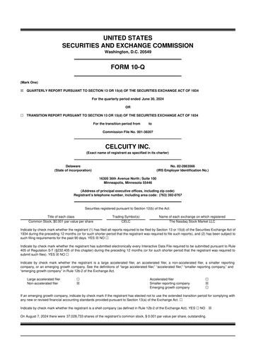 Vorschaubild Celcuity Inc. 10-Q Quartalsbericht 2024 