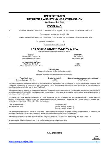 Thumbnail The Arena Group 10-Q Quarterly Report FY2024 