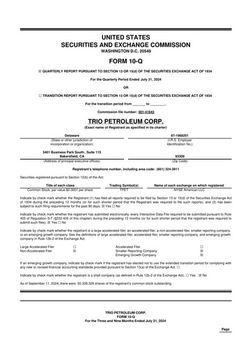 Thumbnail Trio Petroleum 10-Q Quarterly Report FY2024 