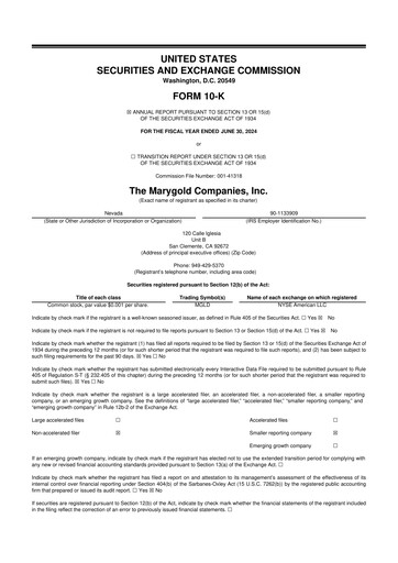 Vorschaubild the Marygold Companies 10-K Jahresbericht 2024