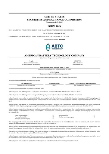 Thumbnail American Battery Technology Company 10-K Annual Report 2024