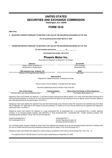 Thumbnail Phoenix Motor 10-Q Quarterly Report FY2024 
