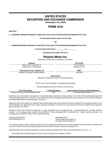 Thumbnail Phoenix Motor 10-Q Quarterly Report FY2024 