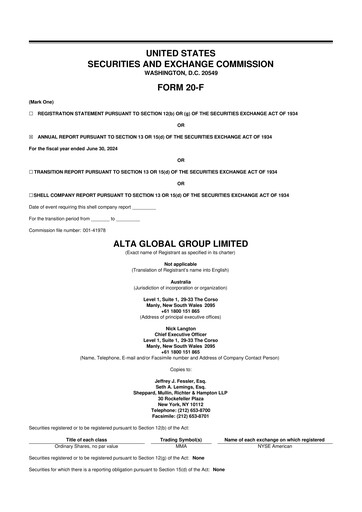 Vorschaubild Mixed Martial Arts Group Limited (MMA) 20-F Jahresbericht 2024