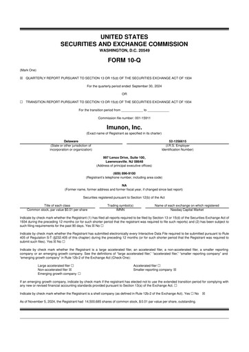 Vorschaubild Imunon 10-Q Quartalsbericht 2024 