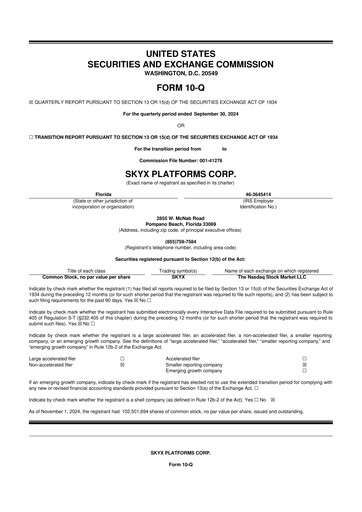 Thumbnail SKYX Platforms 10-Q Quarterly Report FY2024 
